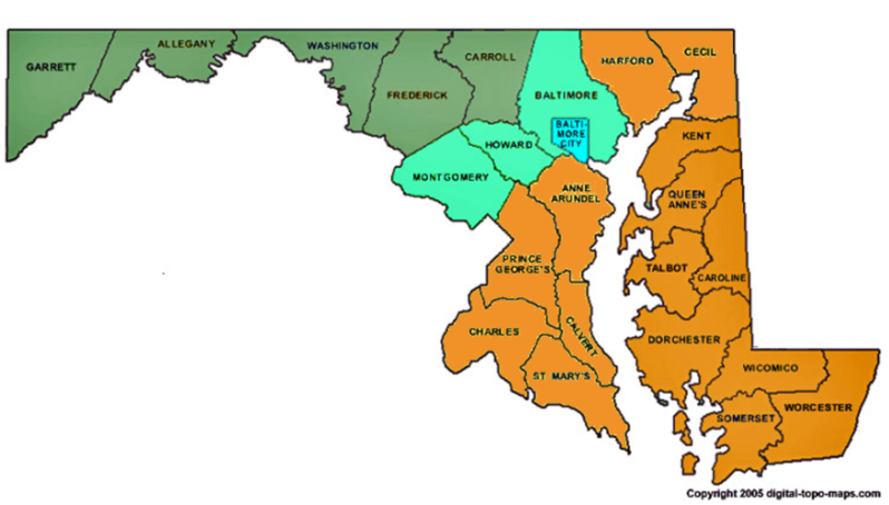 Maryland County Map